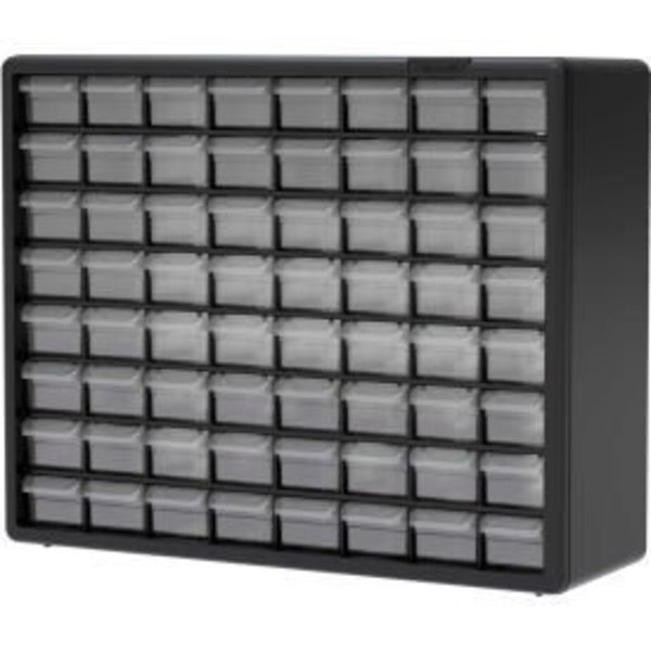 Akro-Mils Akro-Mils Plastic Drawer Parts Cabinet 10164 - 20"W x 6-3/8"D x 15-13/16"H, Black, 64 Drawers 10164